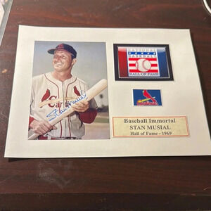 Stan Musial Baseball Immortal Hall of Fame Plaque - White